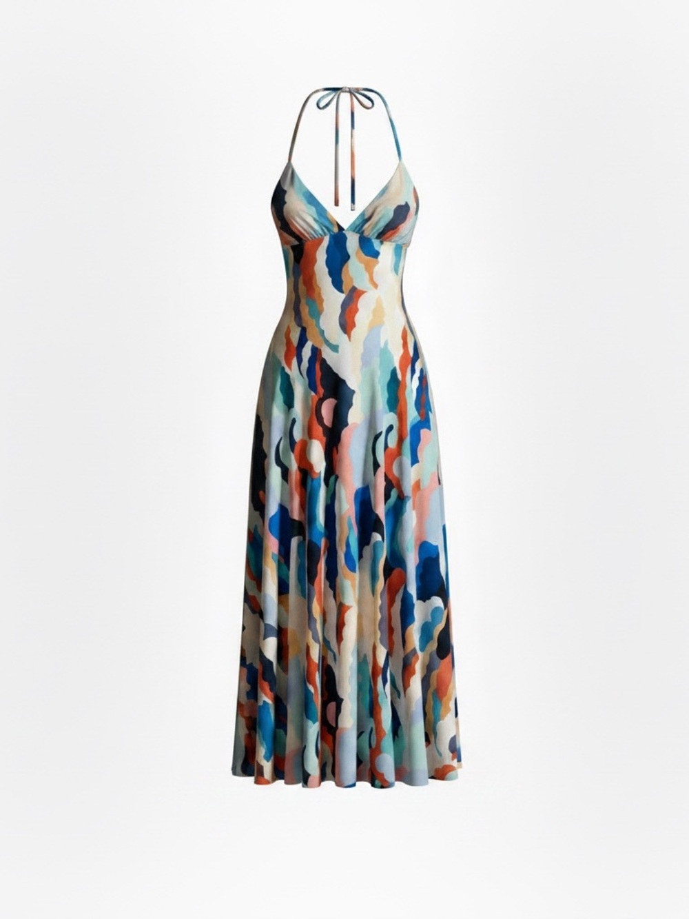 Beulah Multicolor Halter Maxi Dress